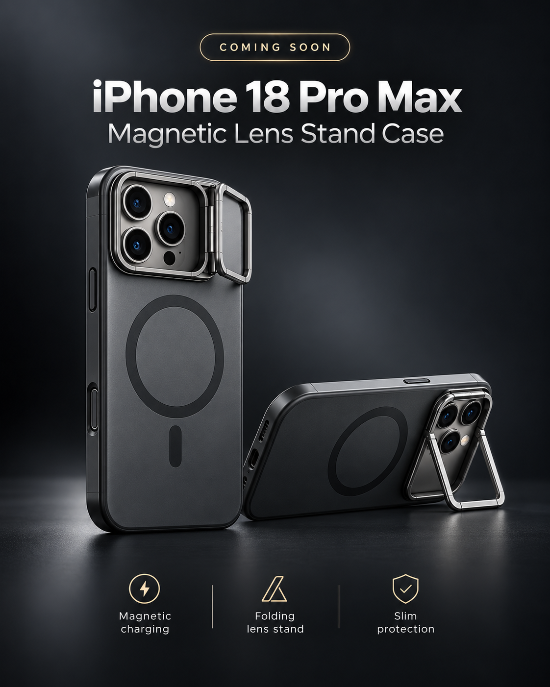 iPhone 18 Pro Max Magnetic Lens Stand Case — view 1