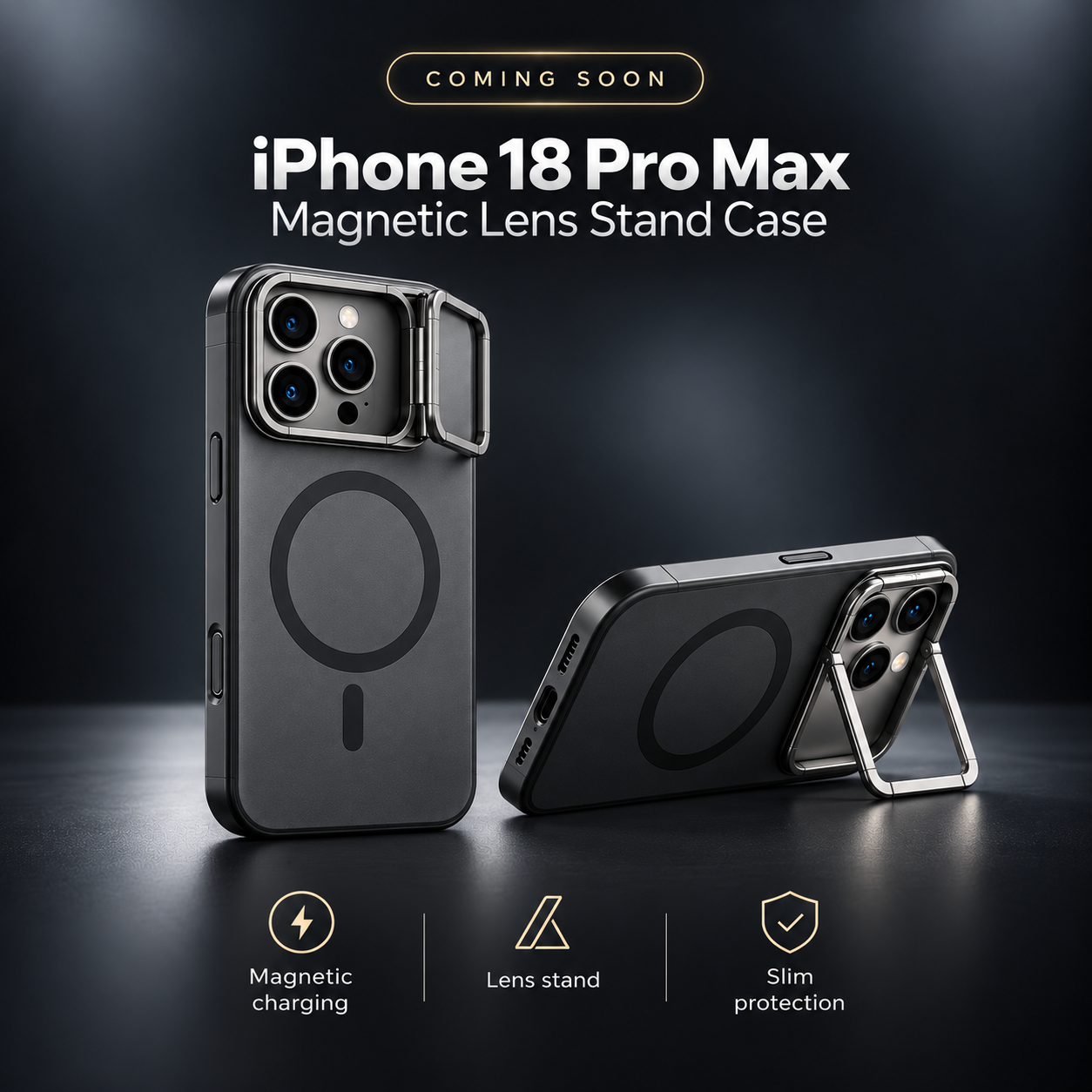 iPhone 18 Pro Max Magnetic Lens Stand Case — view 2