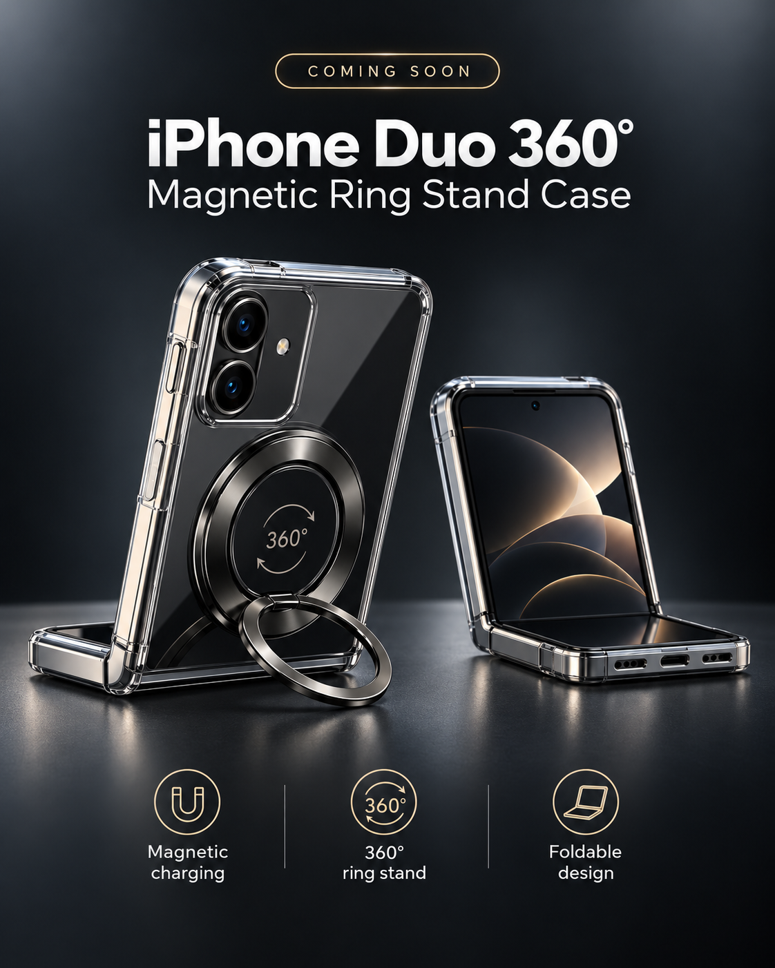 iPhone Duo 360° Magnetic Ring Stand Case — view 1
