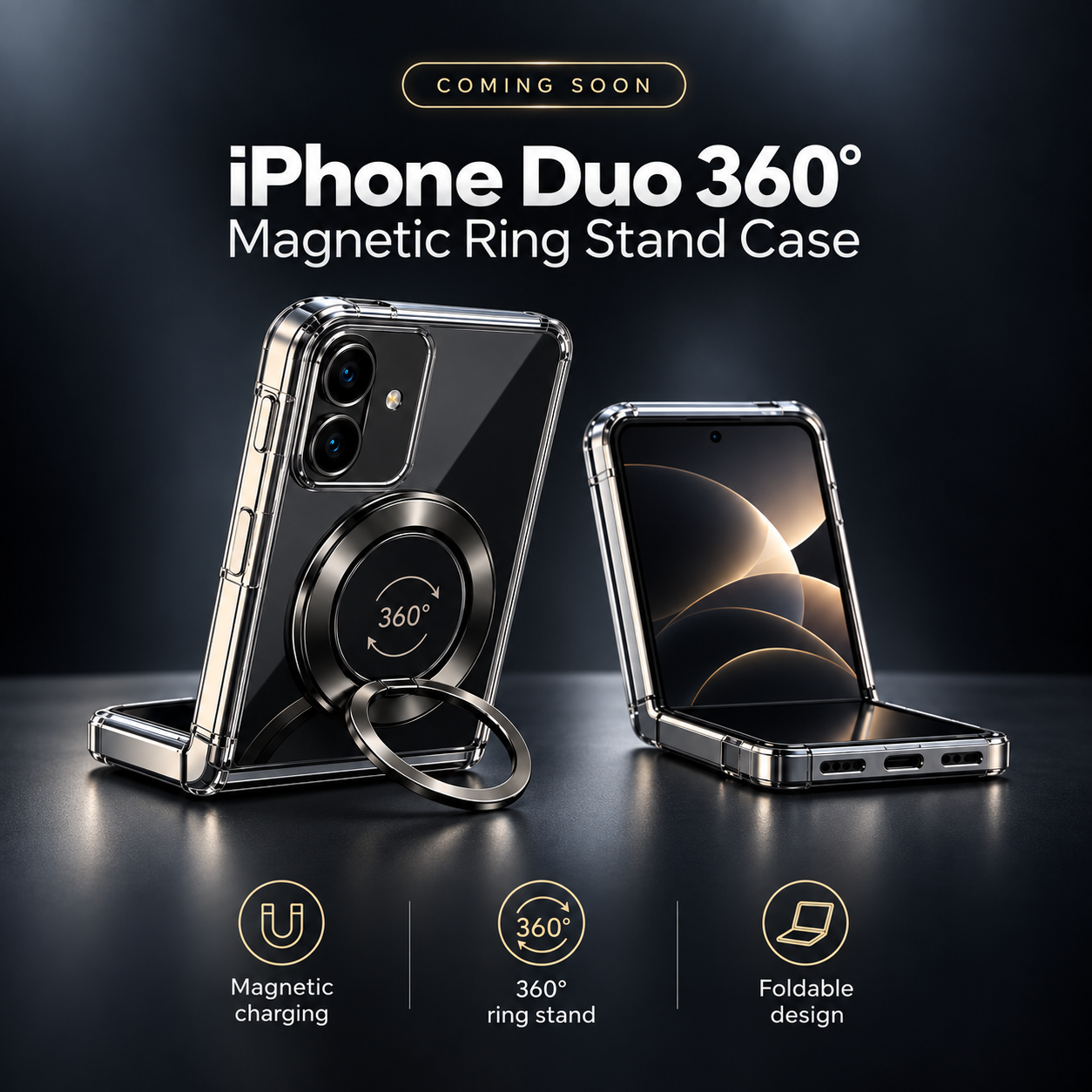 iPhone Duo 360° Magnetic Ring Stand Case — view 2